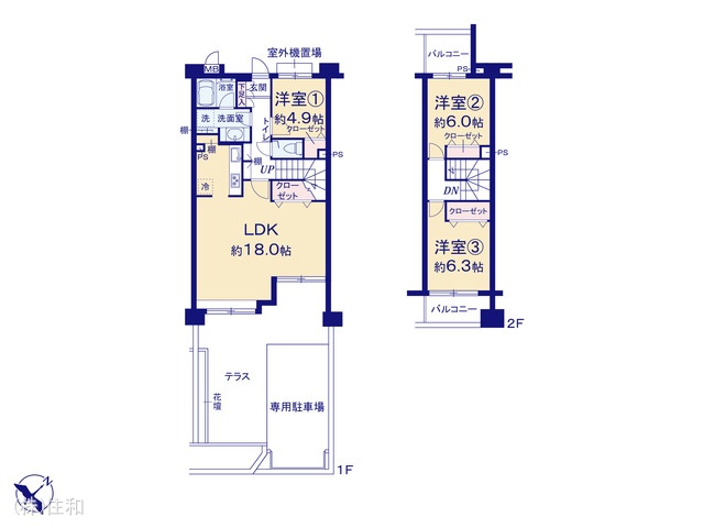 埼玉県志木市本町2丁目のマンション『ザ・ステイツ志木パークステージ』 3LDK間取図 ※図面と異なる場合は現況を優先
