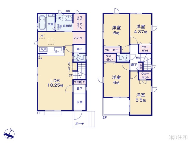 埼玉県ふじみ野市南台2丁目の新築戸建て 4LDK間取図 ※図面と異なる場合は現況を優先