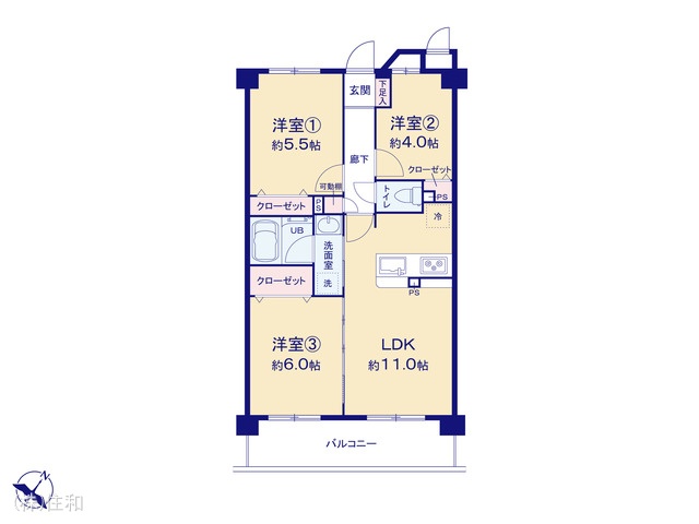 埼玉県朝霞市溝沼2丁目のマンション『ロイヤルステージ朝霞』 2LDK間取図 ※図面と異なる場合は現況を優先