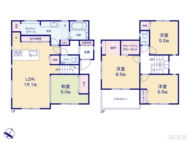 埼玉県入間郡三芳町大字藤久保の新築戸建て 3LDK間取図 ※図面と異なる場合は現況を優先