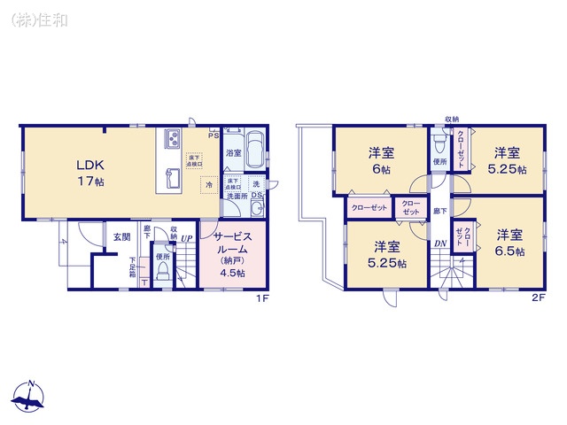 埼玉県志木市柏町3丁目の新築戸建て 4SLDK間取図 ※図面と異なる場合は現況を優先