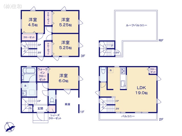 埼玉県入間郡三芳町大字竹間沢の新築戸建て 4LDK間取図 ※図面と異なる場合は現況を優先