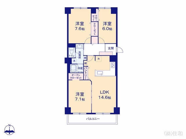 志木ニュータウン中央の森弐番街7号棟 間取図