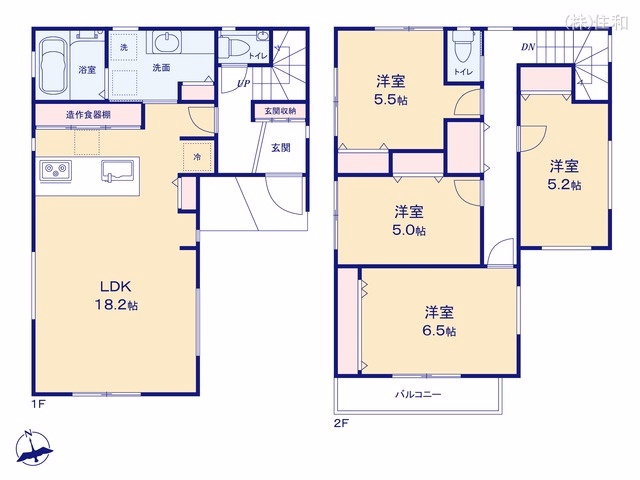 朝霞市三原2丁目（戸建） 間取図