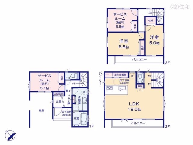 富士見市鶴瀬西3丁目(戸建) 間取図