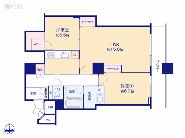 中古マンション リズムタワーII 間取図