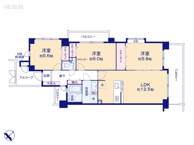 中古マンション マートルコートふじみ野 間取図