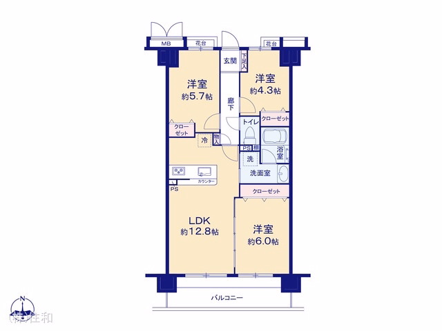 中古マンション クリオ朝霞弐番館 間取図