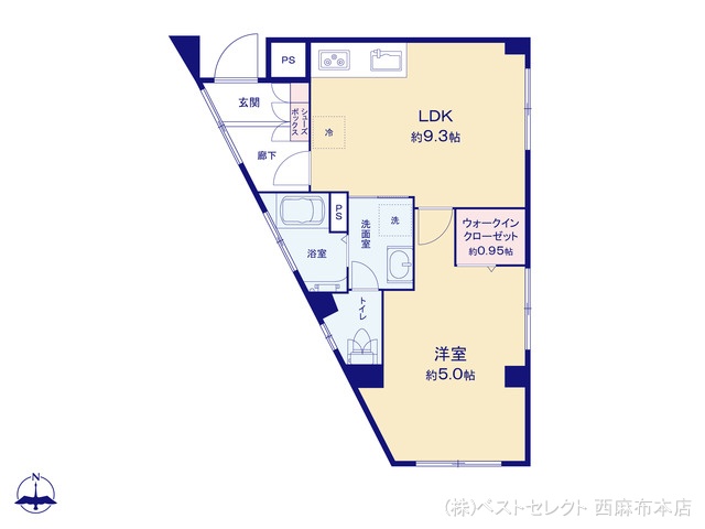 東京都港区高輪3丁目のマンション『藤ビル』 1LDK間取図 ※図面と異なる場合は現況を優先