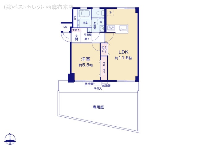 東京都品川区大井6丁目のマンション『パークハイツ大森』 1LDK間取図 ※図面と異なる場合は現況を優先