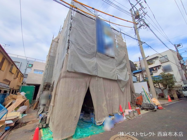 東京都目黒区柿の木坂３丁目の新築戸建てシート写真 2025年11月11日撮影