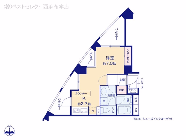 中古マンション クオリア目黒大橋ウエスト 間取図