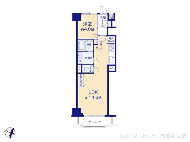 中古マンション ニックハイム中目黒 間取図