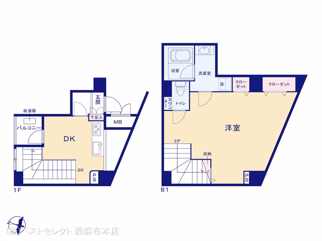 中古マンション セーシェル恵比寿 間取図
