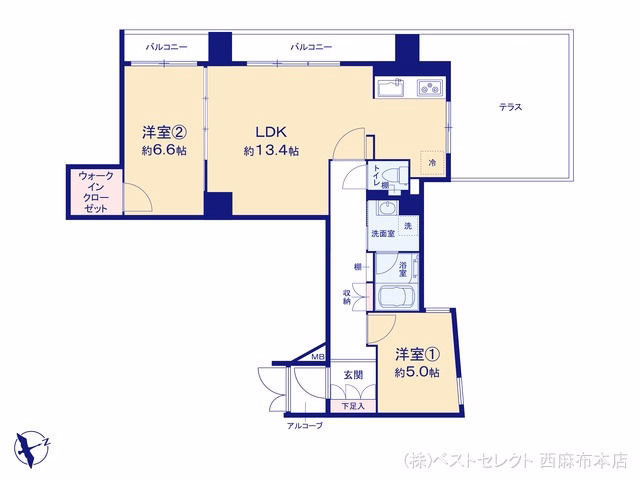 中古マンション エミール松ヶ丘 間取図