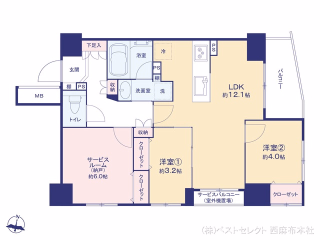 中古マンション ナイスブライトピア世田谷千歳台 間取図