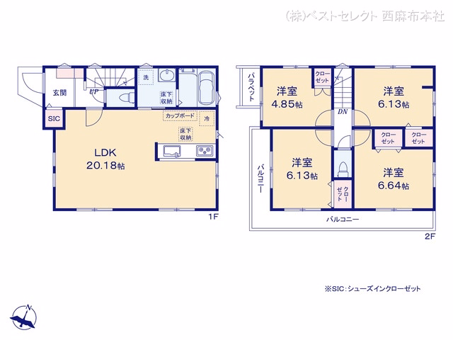 世田谷区桜上水2丁目(戸建)01 間取図