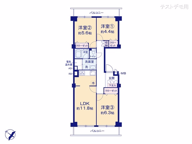 大宮平和台マンションA棟 間取図