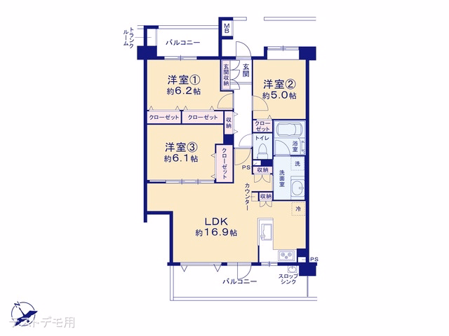 中古マンション ヒューマンスクエア東浦和アトレシア壱番館 間取図