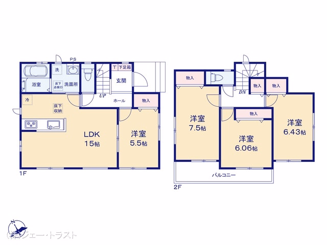 新築戸建て 船橋市三山6丁目 3期 C号棟 間取図
