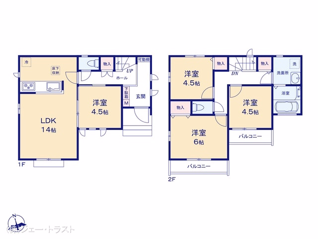 新築戸建て 船橋市東船橋5丁目1238番 A号棟 間取図