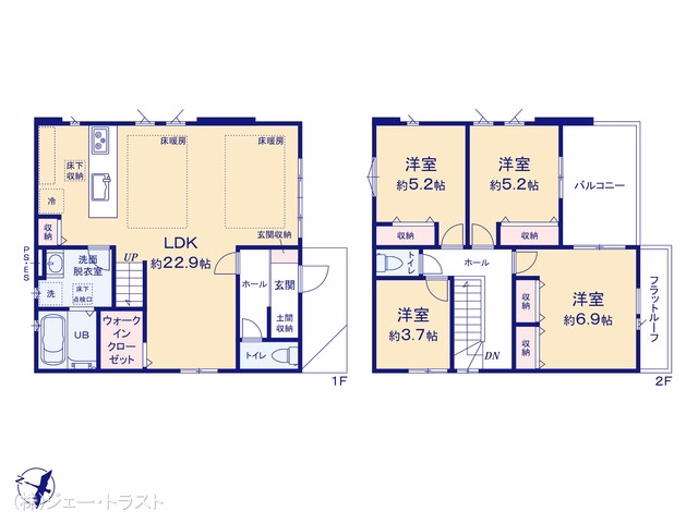 新築戸建て 市川市本北方14期 1号棟 間取図