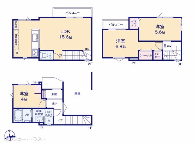 船橋市山手3丁目(戸建)01 間取図