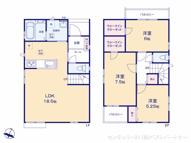 新築戸建て 戸田市川岸3丁目2180番 B号棟 間取図