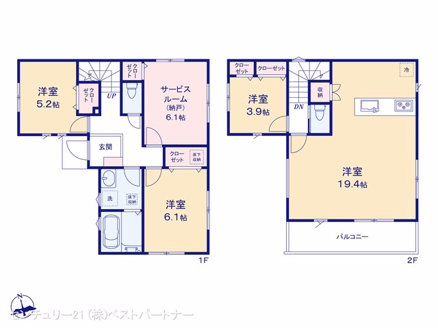 新築戸建て 戸田市下前201IV　2棟 2号棟 間取図