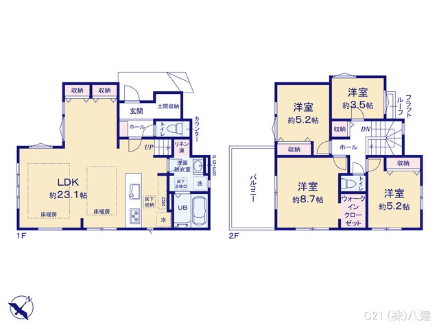 千葉県松戸市松戸の新築戸建て 4LDK間取図 ※図面と異なる場合は現況を優先