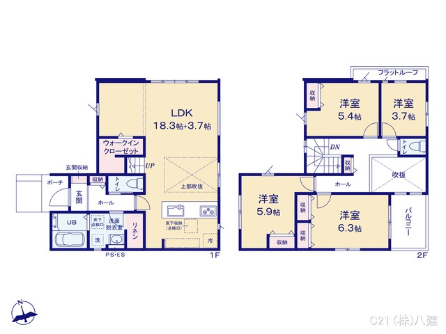千葉県流山市松ケ丘５丁目の新築戸建て 4LDK間取図 ※図面と異なる場合は現況を優先