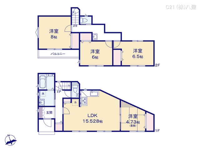 千葉県柏市花野井の新築戸建て 4LDK間取図 ※図面と異なる場合は現況を優先
