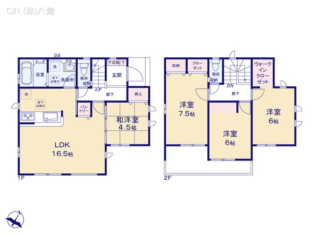 千葉県流山市東初石2丁目の新築戸建て 4LDK間取図 ※図面と異なる場合は現況を優先