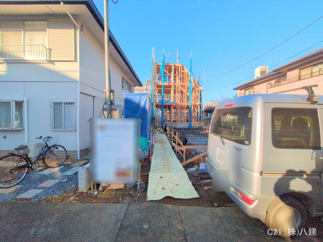 千葉県流山市向小金１丁目の新築戸建て上棟写真 2025年12月22日撮影