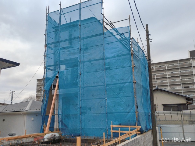 千葉県流山市向小金１丁目の新築戸建てシート写真 2026年1月19日撮影