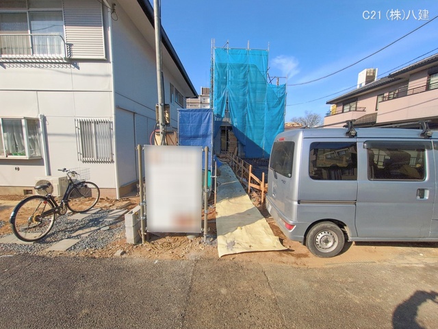 千葉県流山市向小金１丁目の新築戸建てシート写真 2026年2月5日撮影