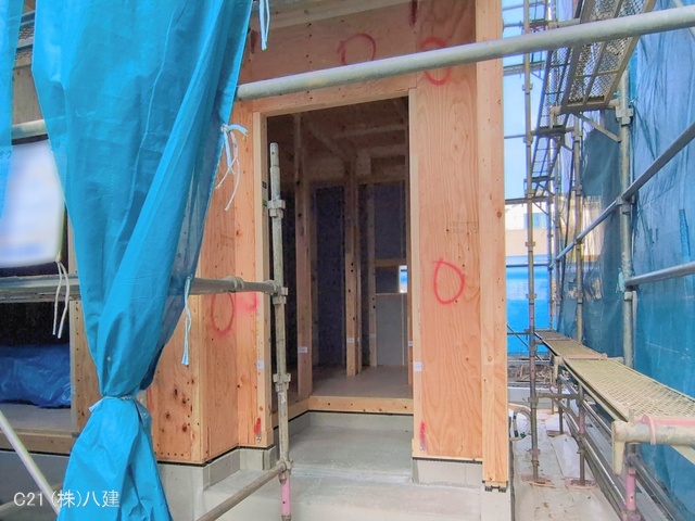 千葉県松戸市小山の新築戸建て上棟写真 2026年2月4日撮影