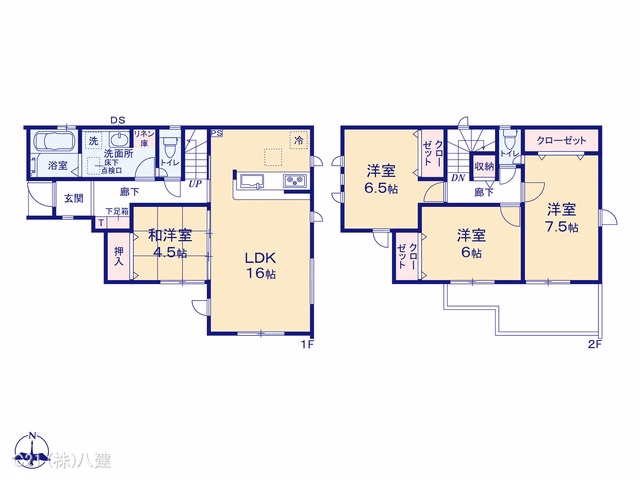 千葉県松戸市松飛台の新築戸建て 4LDK間取図 ※図面と異なる場合は現況を優先