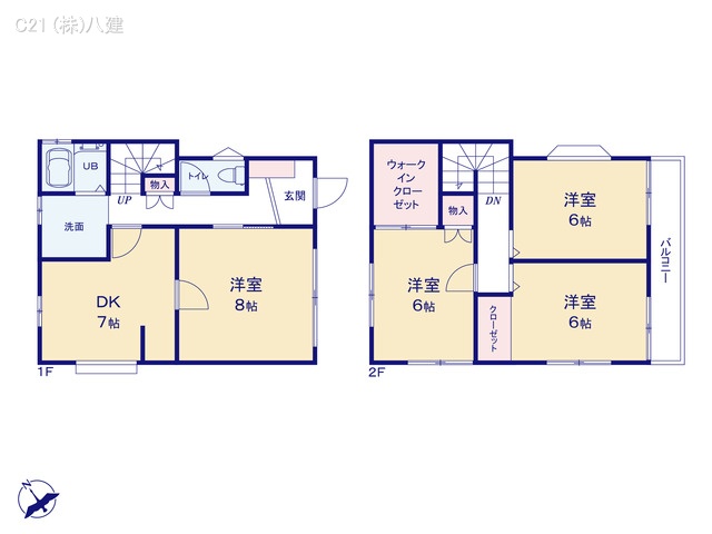 千葉県松戸市八ケ崎３丁目の中古戸建て 4DK間取図 ※図面と異なる場合は現況を優先
