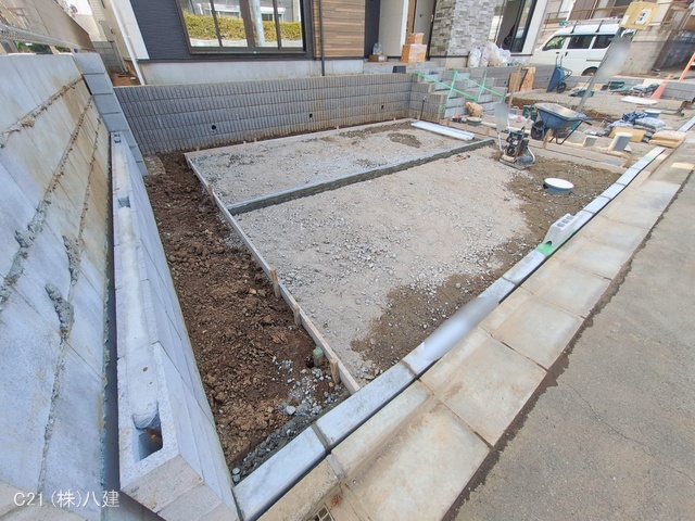 千葉県松戸市小金原１丁目の新築戸建て外構写真 2026年1月14日撮影