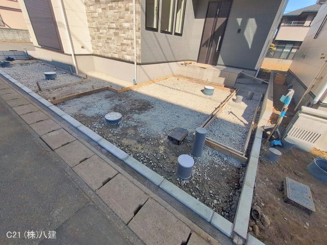 千葉県松戸市胡録台の新築戸建て外構写真 2026年2月3日撮影