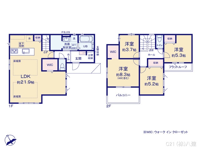 千葉県松戸市胡録台の新築戸建て 4LDK間取図 ※図面と異なる場合は現況を優先