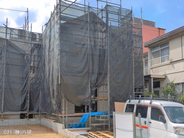 千葉県松戸市緑ケ丘２丁目の新築戸建てシート写真 2026年4月13日撮影