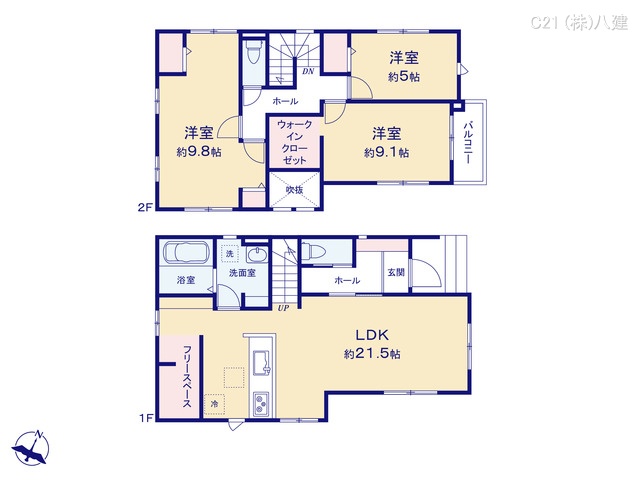 千葉県松戸市緑ケ丘２丁目の新築戸建て 3LDK間取図 ※図面と異なる場合は現況を優先