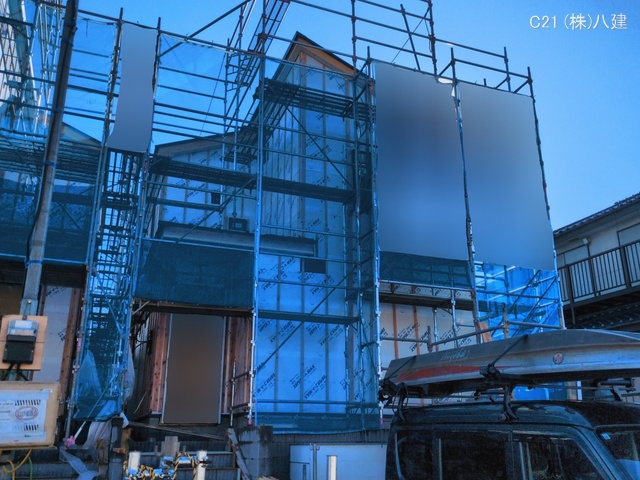 千葉県柏市逆井藤ノ台の新築戸建てシート写真 2026年3月9日撮影