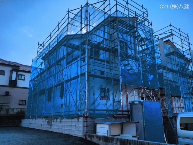 千葉県柏市逆井藤ノ台の新築戸建てシート写真 2026年3月9日撮影