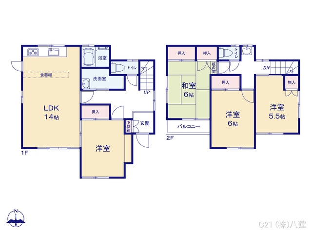 千葉県松戸市大金平5丁目の中古戸建て 4LDK間取図 ※図面と異なる場合は現況を優先