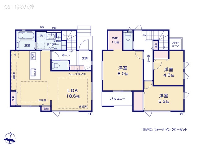 千葉県流山市西初石２丁目の新築戸建て 3LDK間取図 ※図面と異なる場合は現況を優先
