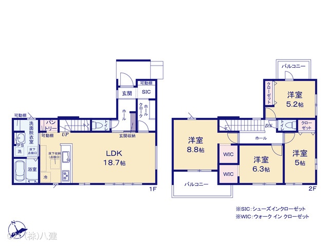千葉県柏市布施新町4丁目の新築戸建て 4LDK間取図 ※図面と異なる場合は現況を優先