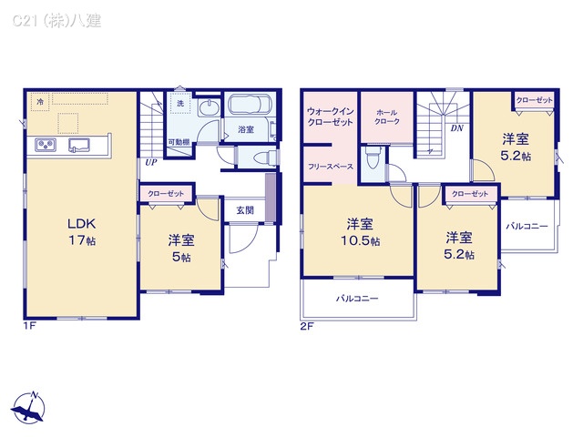 千葉県流山市名都借の新築戸建て 4LDK間取図 ※図面と異なる場合は現況を優先